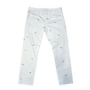 Lilly Pulitzer Worth Skinny Mini Jeans White Tropical Fish Size 6